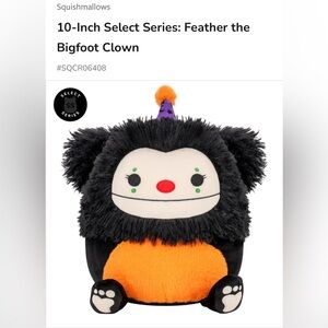 NWT Squishmallow 10" Feather the Bigfoot Clown | Mallow Mash - Select